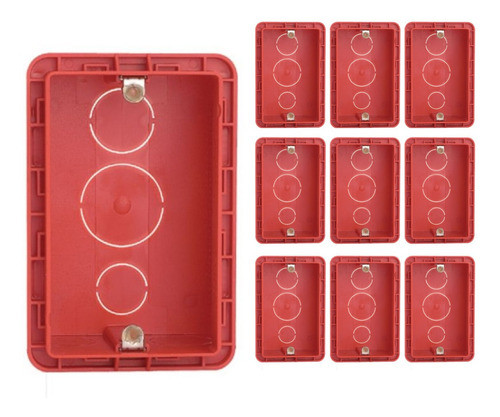 Kit 25 Caixa Passagem Embutir Pvc Vermelha 4x2 Alvenaria 0