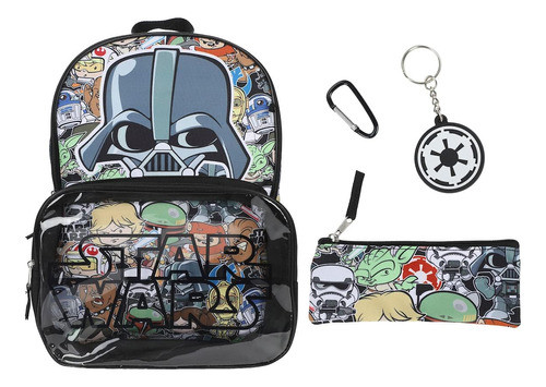 Juego 5 Piezas Star Wars: 16 Mochilas, Lonchera, Estuche Y 0