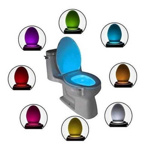 Sensor Movimiento Led Inodoro 8 Colores Decora Noche Pila S4 0