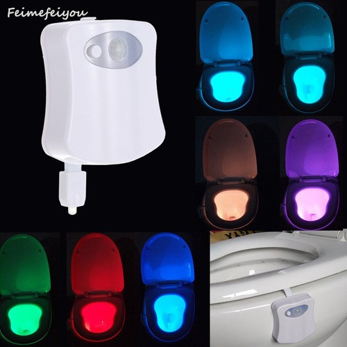 Sensor Movimiento Led Inodoro 8 Colores Decora Noche Pila S4 1