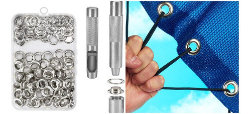 Set  De 50 Ojales De 1,2 - 2 Cm  C/herramienta Lonas Pvc 0