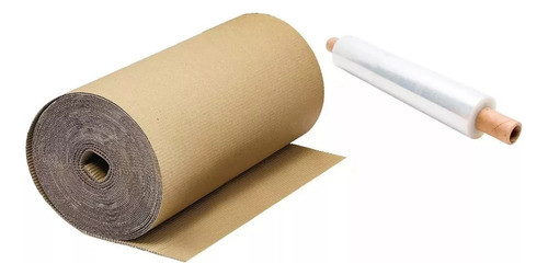 Rollo Carton Corrugado +film Strech C/mango Embalaje Mudanza 0