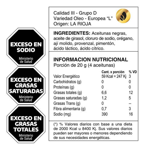 Aceitunas Jumbalay Negras Condimentadas X 360gr Premium 1