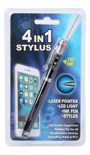 Lápiz Táctil 4 En 1 Láser Linterna Bolígráfo Lapicera 0