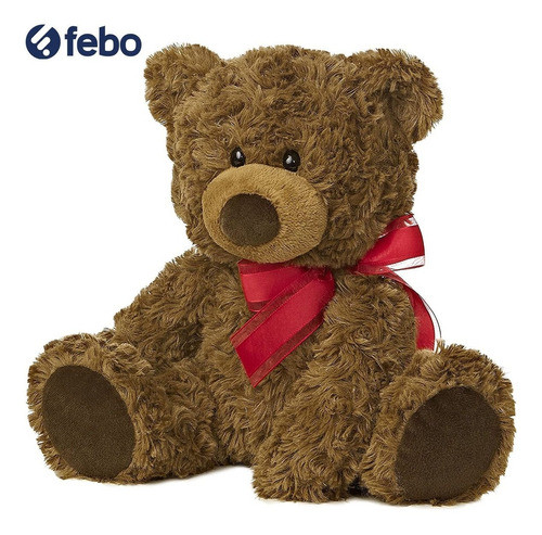 Oso De Peluche Aurora Coco Con Moño Felpa Suave Calidad Febo 1