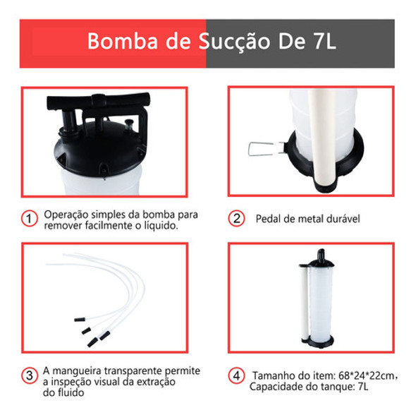 7 Litros Ferramenta Bomba Manual Para Extrair Óleo De Motor 1