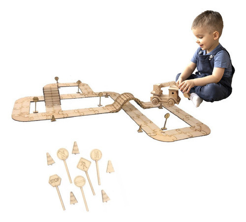 Pista De Juguete Para Armar Fibroplus Mdf 3mm 0