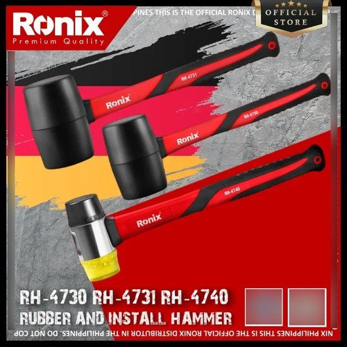Martelo Borracha Cabo Fibra 250g Ronix Rh-4730 1