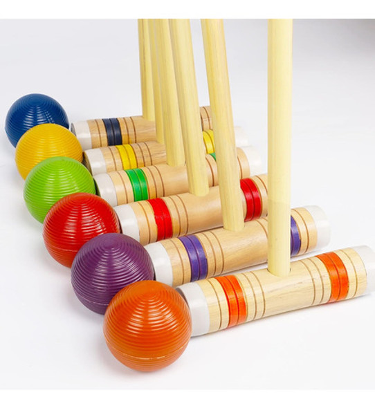 Juego De Croquet Deluxe Para 6 Jugadores, Mazo De Madera, 71 1 Juego De Croquet Deluxe Para 6 Jugadores, Mazo De Madera, 71 1