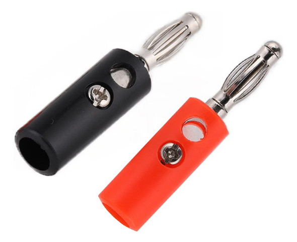 Fichas Conectores Banana Macho 4 Rojo Y 4 Negro A Tornillo 0