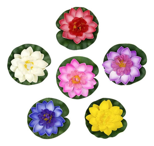 Ceqiny 6 Peças De Flores De Lótus Brancas Para Lago Artific 0