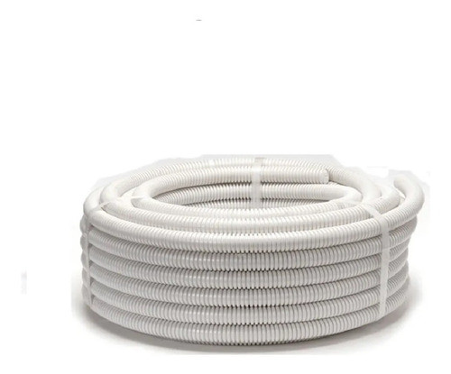 Caño Corrugado Flexible 1  Blanco Pvc Ignifugo Rollo 25 Mt 0