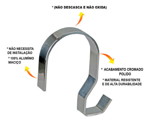Suporte Porta Toalha Box Banheiro Roupa Sem Furo Cromado 1