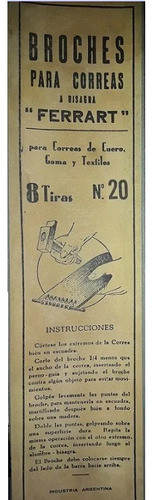 Grampas De Chapa Para Correa Plana Cuero-tela Ferrart Nº 20 0