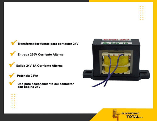 Transformador Fuente 220v 24 Va 1a Para Comando De Contactor 1
