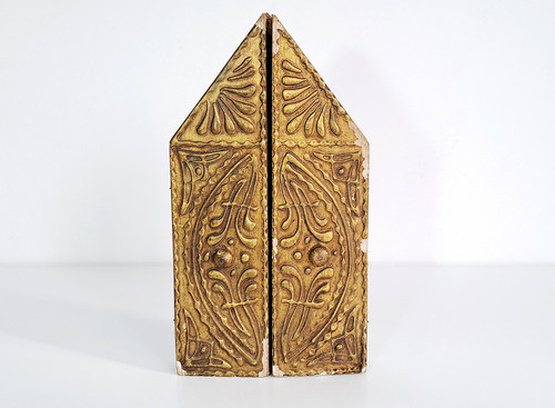 Triptico Religioso En Madera Italiano Antiguo Gran Tamaño 1