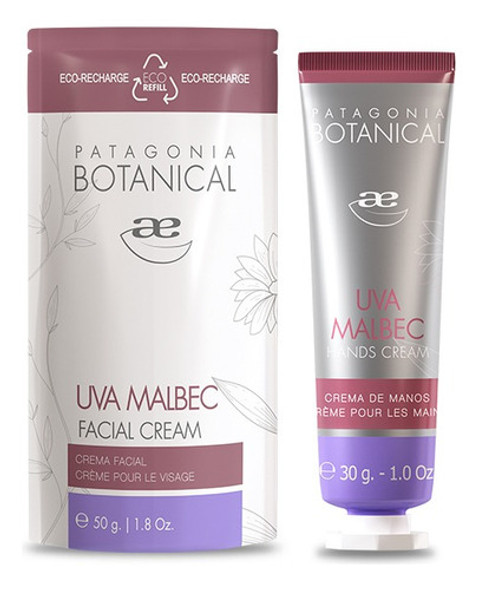 Kit Crema Hidratante Facial Crema De Manos Uva Malbec Idraet 0