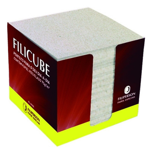 Bloco Anotacao Filicube Reciclado 650fls Natural Filipaper 0