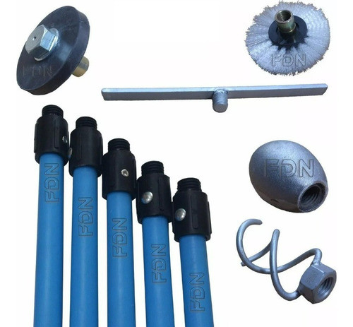 Set Destapacañerias 10 Cañas 1.5 Mts + 5 Accesorios - Fdn 0