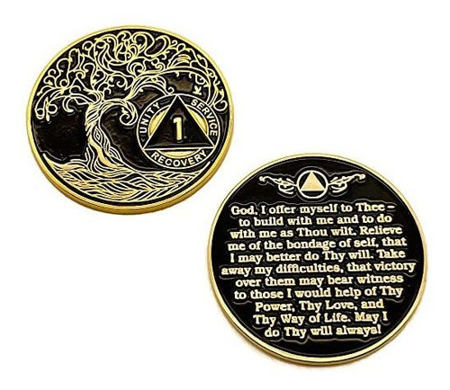 Moneda 1 Año De Sobriedad Menta Arbol De La Vida Retorcido 1