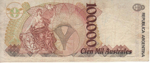 Bottero 2891 Billete De 100.000 Australes Año 1990 - M.b. 1