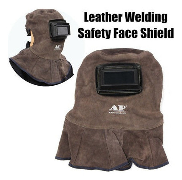 Ap-3001 Cuero Casco Soldadura Lentes Seguridad Cara Shield W 1