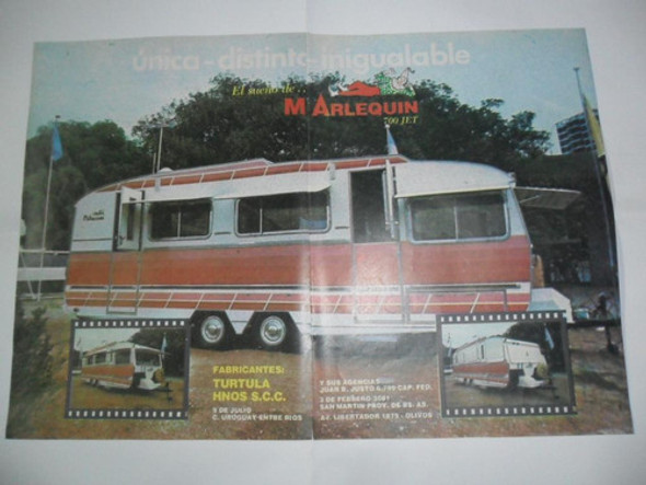 Casa Rodante Mi Arlequin Turtula Publicidad 1978 Camping 0
