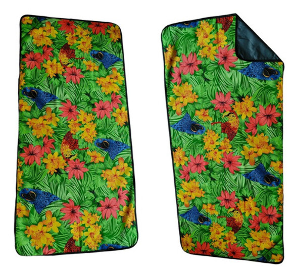 Tapete De Praia Esteira Impermeável Térmico Folhagem 130x60 0