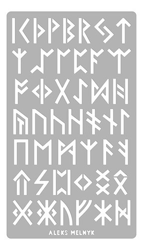 Stencil Runas Futhark Mayores, Alfabeto Antiguo 102 X 178 Mm 0
