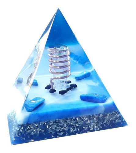 Orgonite Piramide Azul- Lápis Lazúli4- Iluminação, Despertar 0