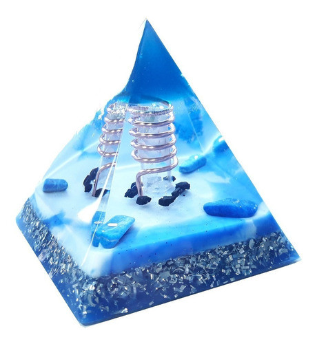 Orgonite Piramide Azul- Lápis Lazúli4- Iluminação, Despertar 1