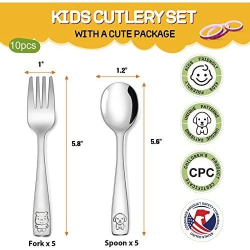 Utensilios Para Niños De 10 Piezas De Acero Inoxidable 1