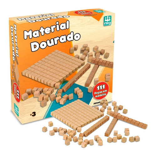 Material Dourado 111 Peças Madeira Pedagógico Nig Brinquedos 0