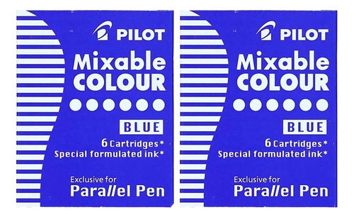 12 X Cartuchos Tinta Caneta Tinteiro Parallel Pen Azul 0