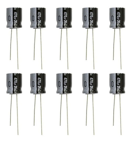 Capacitor Electrolítico 470uf 25v 8x12mm - Pack 10 Unidades 0