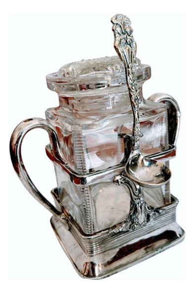 Azucarera Recipiente De Plata Sellada Antigua De Coleccion 0