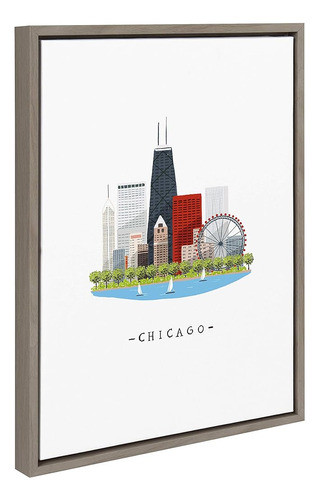 Kate Y Laurel Sylvie Chicago Skyline Ilustración Canvas Canv 1