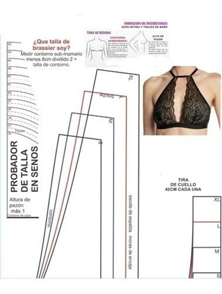 Patrones Moldes Bralette  Halter Corpiño  Imprimible 1 Patrones Moldes Bralette  Halter Corpiño  Imprimible 1