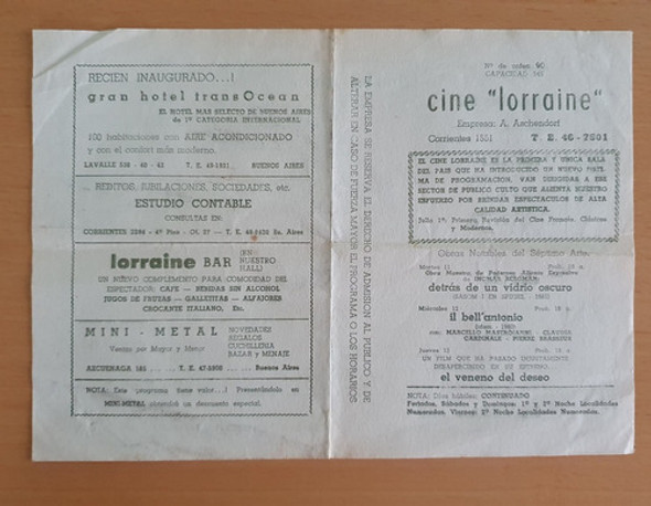 Entrada De Cine Lorraine - Aparajito Año 1963 Antiguo 0