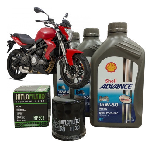Kit Service Benelli Tnt 300+shell Sintetico+filtro Hiflo 0