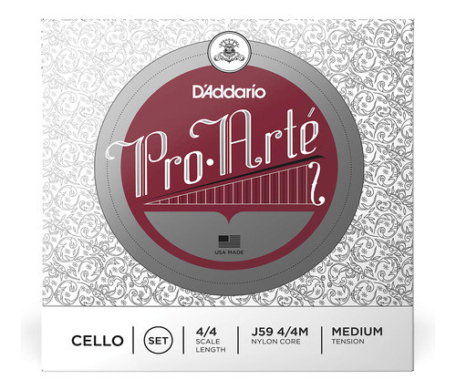 Daddario Pro Arte Cello String Set 4 4 Scale Medium 1