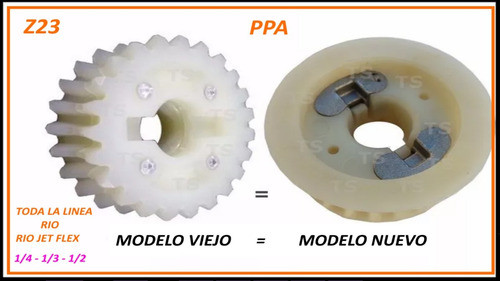 Corona Engranaje Plastico Central Motor Rio Ppa Piñon Z 23 1