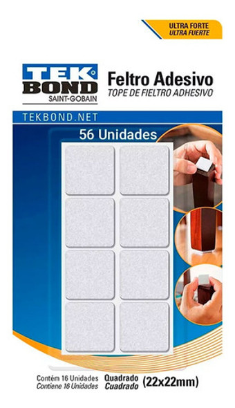 Feltro Quadrado 22 Mm Branco Cartela C/56 Unidades 0 Feltro Quadrado 22 Mm Branco Cartela C/56 Unidades 0
