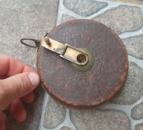 Cinta Métrica Caja Metal Y Cuero Cinta De Tela 15 Metros 0