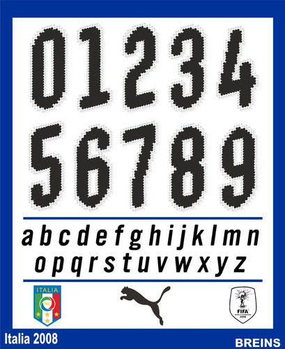 Vectores, Numeros. Camisetas Italia Euro 2008. 0