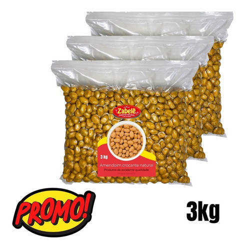 Amendoim Crocante 3kg - Rico Em Nutrientes - Promoção 0