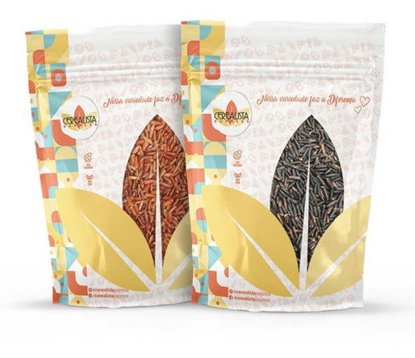 Kit Arroz Integral Vermelho + Arroz Integral Preto 500g Cada 0