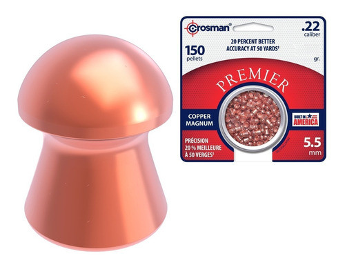 Chumbos Cal .22 Pellet De Cúpula Magnum De Cobre (150 Ct) 0