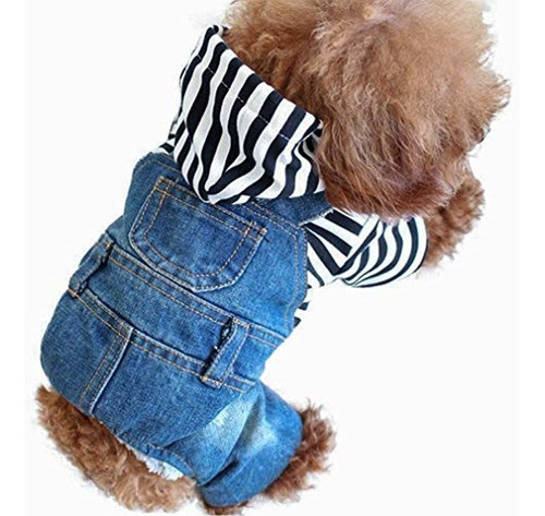 Ospet Small Dog Denim Hoodies Puppy Jacket Pet Chaleco Con C 0
