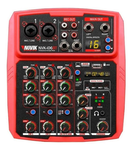 Consola Mixer Novik Nvk-i06bt 6 Canales Bluetooth Compacta 0